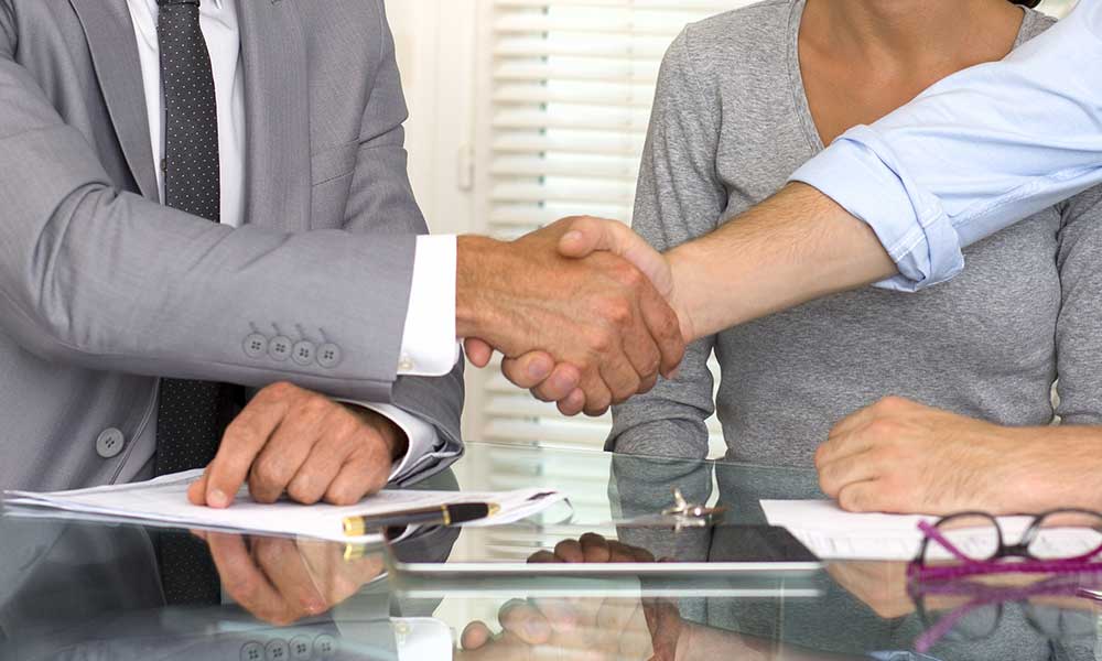Handshake with realtor